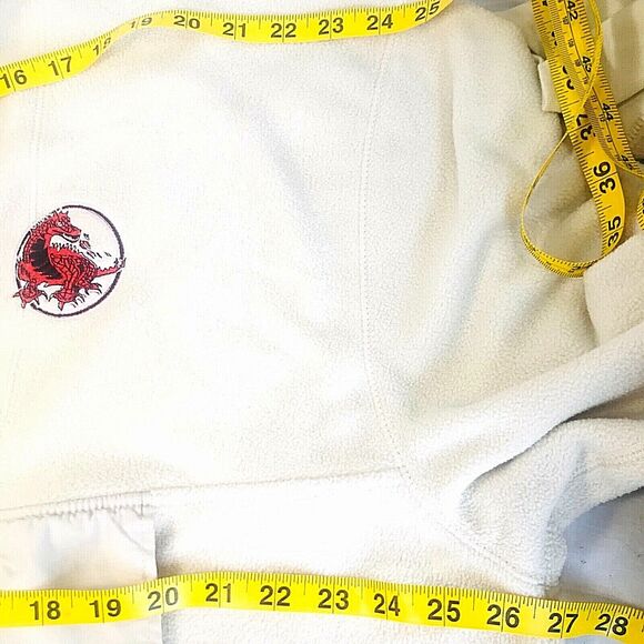 North & Acrux Fleece Jacket Dragon 1/4 Zip White XL 2XL MMA Martial Arts Karate - Picture 7 of 12